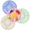 agctrler Pack of 4 Snack Plates with 5 Compartments, Stackable