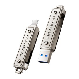 MOVE SPEED 256GB USB Stick - Dual Drive Type C + USB 3.2 Stick with 150MB/s, High Speed External SSD Compatible with Thunderbolt 4 for iPhone16 Series, Android Phone, MacBook/Pro/Air and More