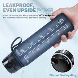 FULDENT Water Bottle 1 Litre Sports Water Bottle [BPA Free] Drinking Bottle with Non-Slip Rubber Grip Suitable for Bike, Outdoor, School, Gym