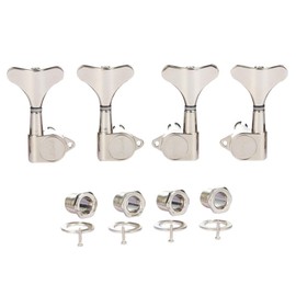 4 String 18:1 Sealed Bass Tuners Bass Guitar Tuning Keys Pegs Bass Tuning Machines Compatible with Ibanez/Yamaha Style Acoustic/Electric Bass Nickel 2R/2L
