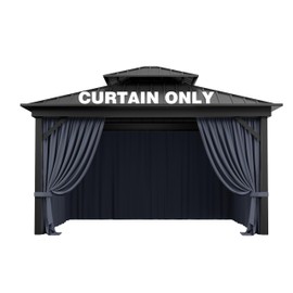 Pakunoda Gazebo Curtain Replacement Universal 4-Panel Sidewalls 12' X 12', Outdoor Privacy Curtains with Double Zipper, Replacement for Patio, Outdoor Canopy, Garden, and Backyard (Curtain Only)