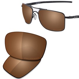 Saucer Premium Replacement Lenses and Rubber Kits for Oakley Gauge 8M OO4124-57mm Sunglasses, High definition - amber brown polarised