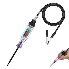 Digital Electric Circuit LED Tester, 3-36V DC Test Light with Voltage Display and Polarity Indicate, Auto Fuse Tester with Vise Clip and Detector Pen for All Cars to Checking Switches, Wiring