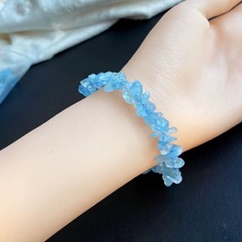 Erliway Crystal Stretch Bracelet Irregular Beads Stretch Bracelet Healing Crystals Chip Bracelet Natural Gemstone Bracelets for Women Jewelry Reiki Meditation, Stone