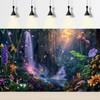 Fantasy Garden Aquarium Background Waterfall Tropical Forest Terrarium Backdrop Lush