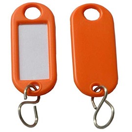 25x Key Tags Orange + 1 Transparent Bag