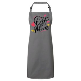 Fabulous Premium-Küchenschürze Grau Die beste Mutter Kalligraphie zum Muttertag