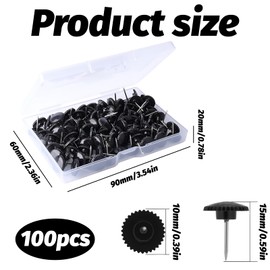 100 Stück Zahnradförmige Reißnägel Kunststoff,Reißzwecken,Reißzwecken Schwarz,Reißnägel Schwarz,Reißnägel,Reizzwecknadeln,Heftzwecken,für Wandbehänge, Korkplatte,Stahlspitze,Reißzwecken für Karten