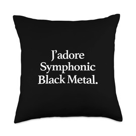 J'adore Music J'Adore (I Love) Symphonic Black Metal, Funny Minimalist Throw Pillow, 18x18, Multicolor