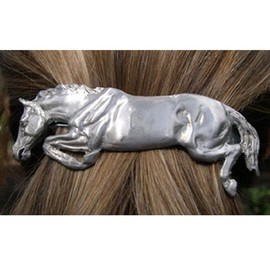 Forge Hill Jumping Horse Hair Clip with Satin Finish and comes on a Hang Card