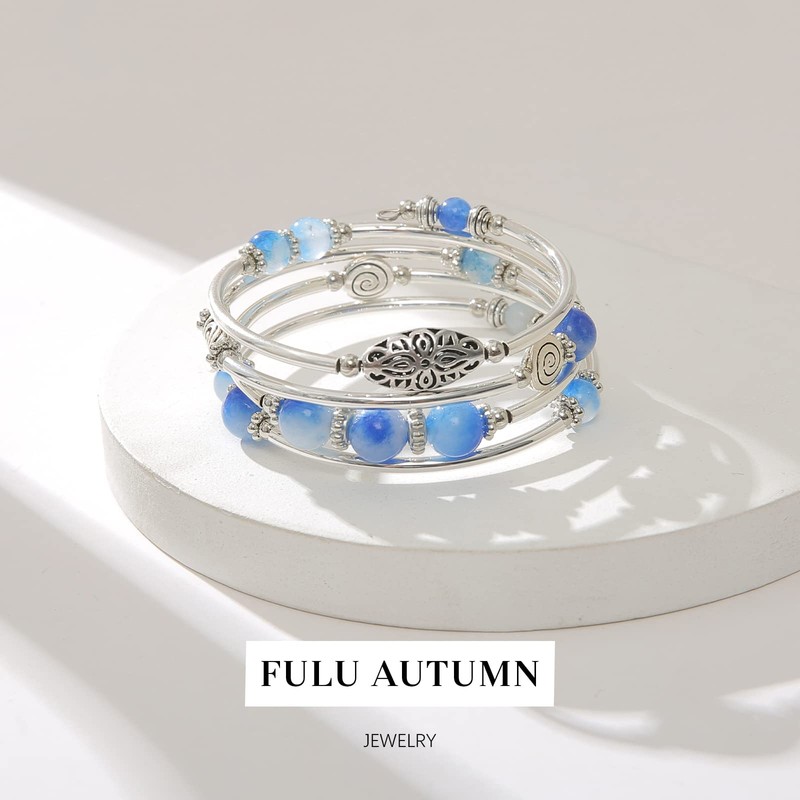 FULU AUTUMN - Pulseras apilables con abalorio para mujer, pulsera
