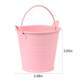 Yoodelife Mini Metal Buckets, 2 Inch Small Colored Galvanized Tin Pails Craft Bucket with Handles for Wedding Party Favor Succulent Easter Halloween Birthday Party Supplies, Pack of 6