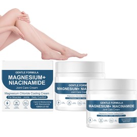 Magnesium Niacinamide Relief Cream,Topical Cooling Magnesium Cream for Joint, Leg, Foot, Lightweight Fast-Absorbing, Non-Greasy. 4.23oz/120 g (2 Pcs)