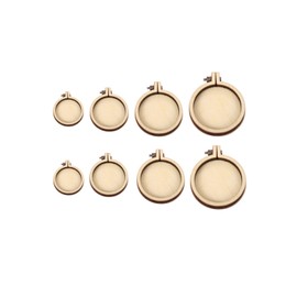 VitalBloom Mini Embroidery Frame Embroidery Hoops Wooden 8pcs 4 Sizes Embroidery Tools Cross Stitch Frame DIY Crafts Accessories Parts for Necklace Cute Decoration Gift