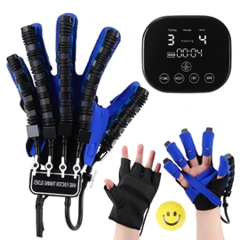 Rehabilitation Robot Glove for Stroke Hemiplegia Finger Recovery Equipment - Left or Right Hand Trainer With Heating Massage Mirror Glove (Right Hand, S)