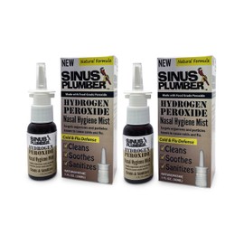 Sinus Plumber Hydrogen Peroxide Nasal Spray 2 Pack - Neutralizes Airborne Particles for Nasal Hygiene and Immune Cold Defense
