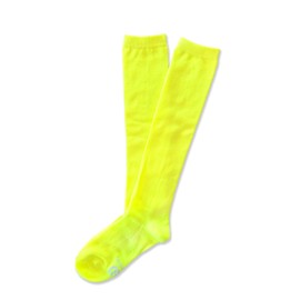 Solid Color Knee High Tube Socks with No Stripes (Neon Yellow)