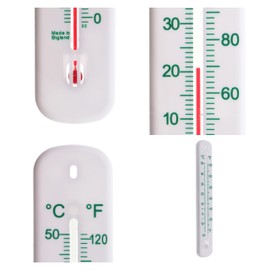 215mm White Greenhouse Thermometer - Accurate Room Thermometer For Home Garden Greenhouse Garage Office Wall Indoor Outdoor