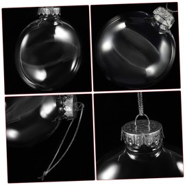 Pack of 40 Flat Christmas Baubles Christmas Tree Baubles Ornament DIY Christmas Baubles Transparent Christmas Crafts Candy Boxes for Wedding Fillable Baubles TOPBATHY