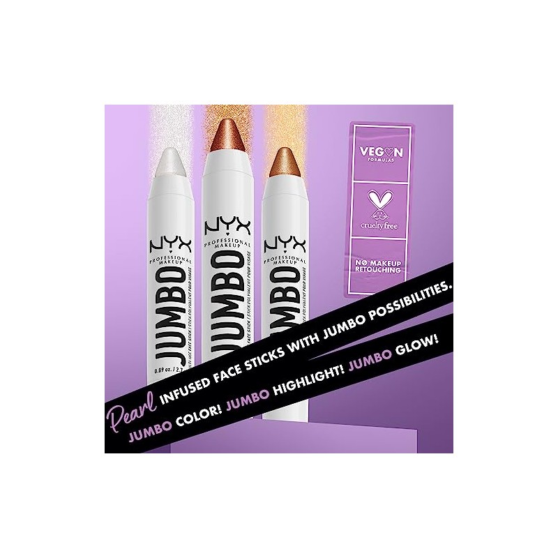 Nyx Professional Makeup, Iluminador Jumbo Highlighter, Tono Flan