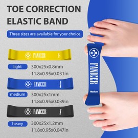 Qullmartle Hallux Valgus Toe Separator Training Band, Toe Separator Training Band Correction, Hallux Valgus Corrector, Toe Correction, Bunion Bandage, Easy to Use, for Men and Women
