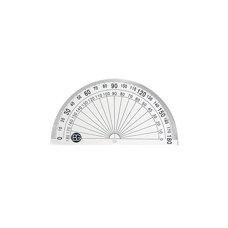Clear Plastic Maths Angle Measure Reverse Scale 10cm Protractors 180