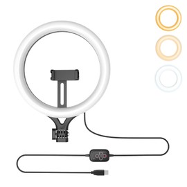 10'' Ring Light Replacement Parts, 10W/5V/2A Ring Light with USB Port, Dimmable Ring Light with 2 Universal Ball Heads, The Part of LUOLED Ring Light with Stand, 10 inch Ring Light Without Stand