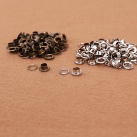 5mm Eyelets 3 Set Hole Punch Tool Set Kit with 50 Silver and 50 Bronze Eyelets with Washers for Leather Craft by Trimming Shop