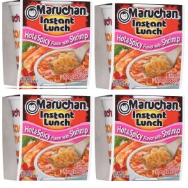 Maruchan Instant Lunch Hot & Spicy Shrimp, 2.25 Oz, Pack of 4