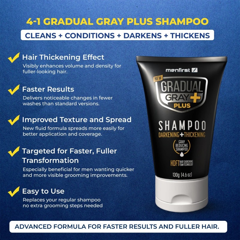 Gradual Gray PLUS Shampoo - Darkening + Thickening - 3x