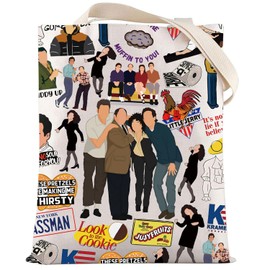 LEVLO Funny George & Jerry Tote Bag Elaine & Cosmo Fans Gift George Shoulder Bag American Sitcom TV Show Merchandise (Look Cookie Tote)