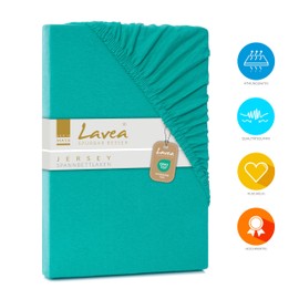 Lavea Jersey Fitted Sheet, Maya Series, 100% Cotton, High-Quality Workmanship, Elasticated and Oeko Tex 100 certified