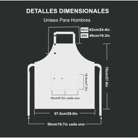 4 Pzs Mandil Delantal Cocina-chef Barbacoa Multiusos Ajustable Unisex Con Bolsillos Para Parrilla Hornear Pintura Arte Estilista Lavavajillas Vmimv