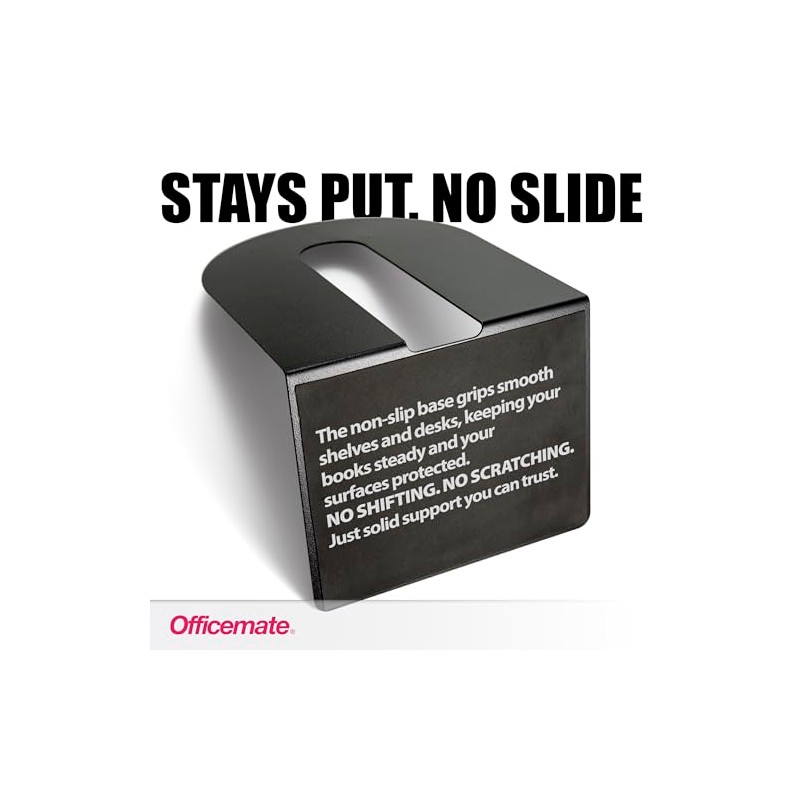 Officemate Bookends, Heavy Weighted 10" Steel, Black (93182)