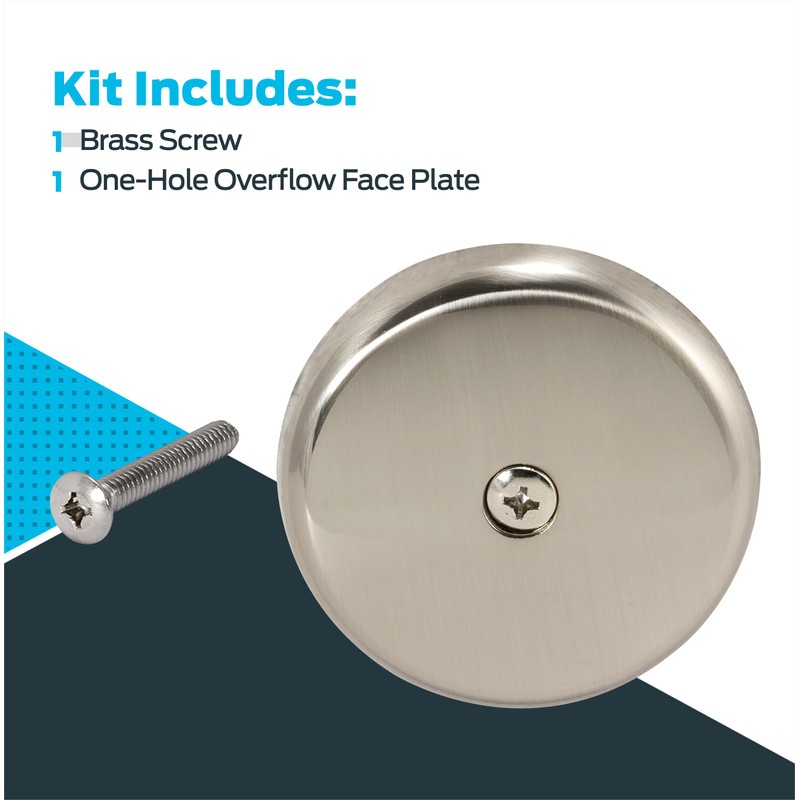Eastman Single Hole Overflow Face Plate with Brass Screw, PVD