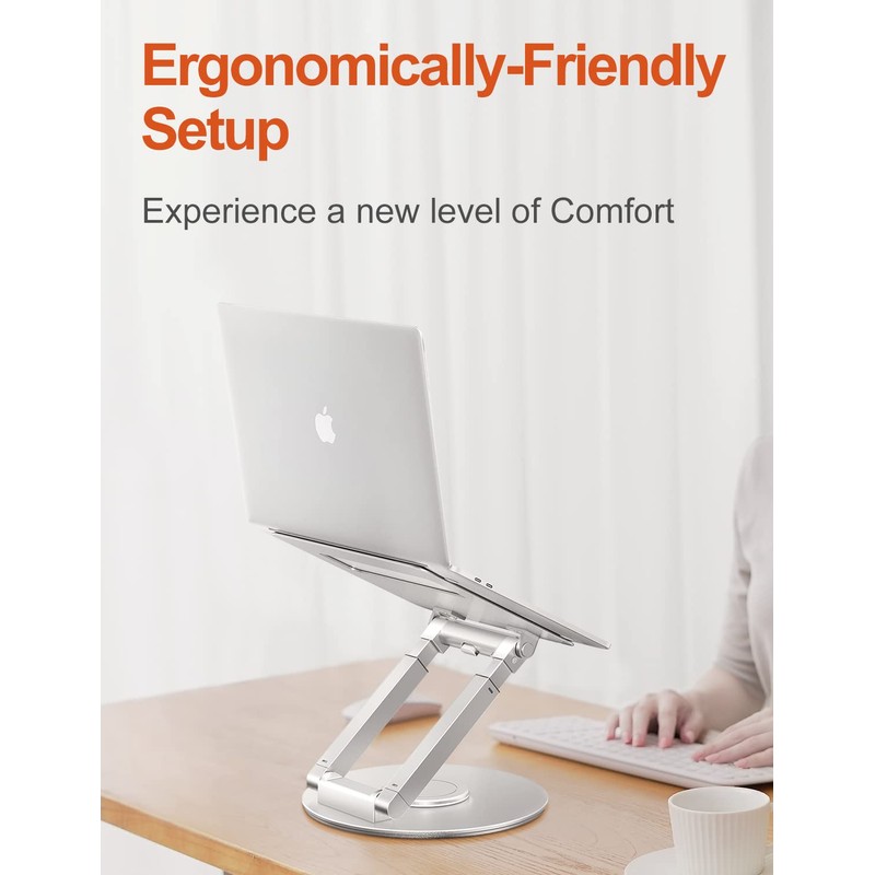 tounee Telescopic Laptop Stand for Desk with 360° Swivel Base,