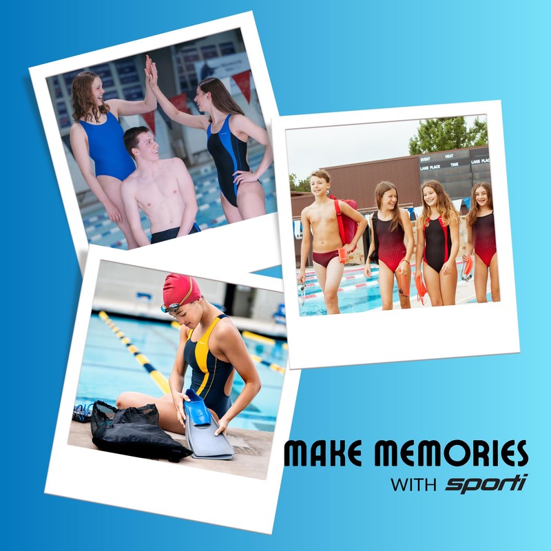 Sporti Solid Wide Strap One Piece Swimsuit - Navy -