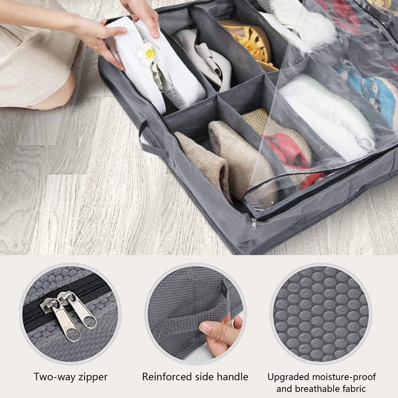 Under Bed Shoe Storage Organizer-Set of 2, Under Bed Shoe
