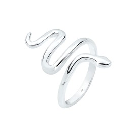 Elli Women's Snake Ring Loop Statement in 925 Sterling Silver, Silver plated, None