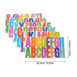 Tofficu 6 Hojas letras pegatinas alfabeto pegar letras para tela etiquetas de pegatinas letras adhesivas para manualidades aula etiqueta engomada de los números Pegatizas de basura Papel