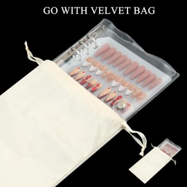 Clear Press on Nail Swatch Book Display Empty Fake Nail Packaging Storage Organizer A5