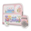 Kids Dinner Plate with Spoon Bamboo Fiber Divided Plates Cartoon