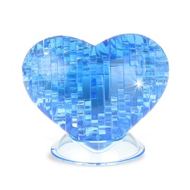 BTYYIHEX 3D Crystal Heart Puzzle,Crystal Puzzle Brainteasers for Puzzlers Ages 16 and Up,46PCS(Blue)