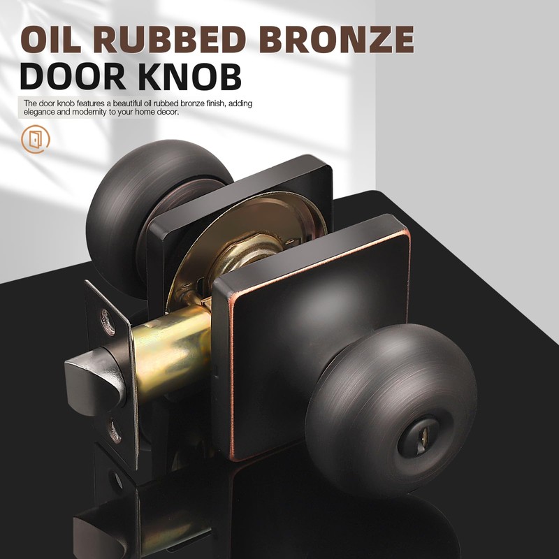 GOBEKOR 10 Pack Interior Privacy Door Knobs Oil Rubbed Bronze
