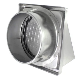 Spares2go Stainless Steel Cowled External Extractor Wall Vent Outlet with Cushioned Non Return Flap (150mm, 6")