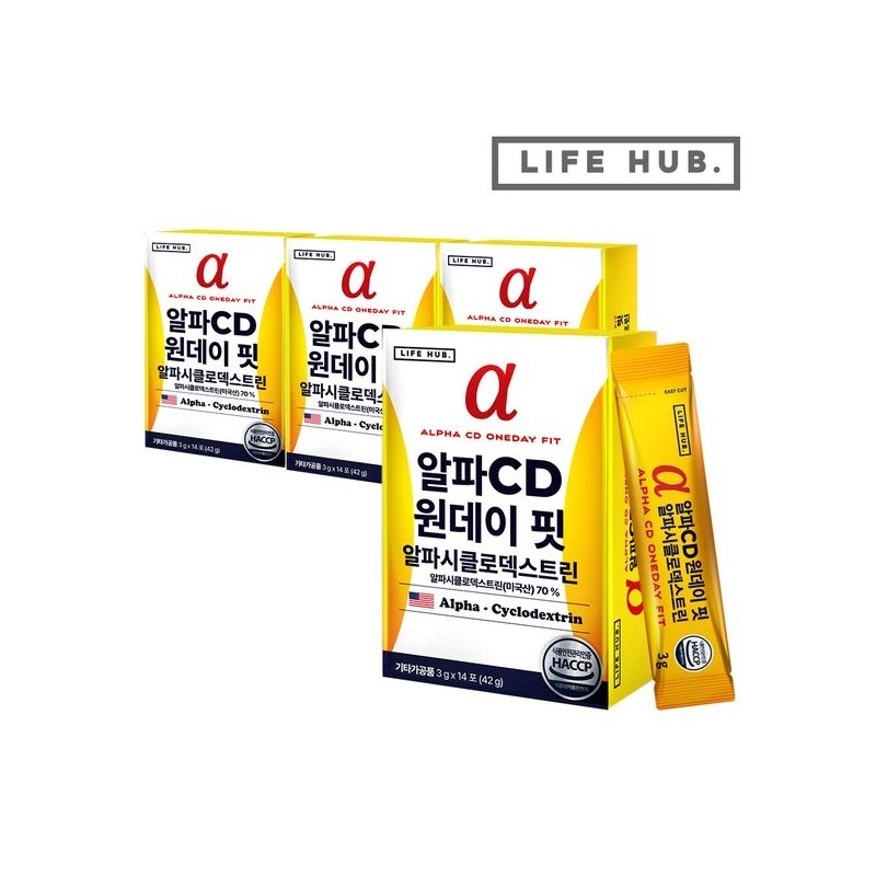 Life Hub 라이프허브 알파CD 원데이 핏 알파시클로덱스트린 4박스(3g x 56포)