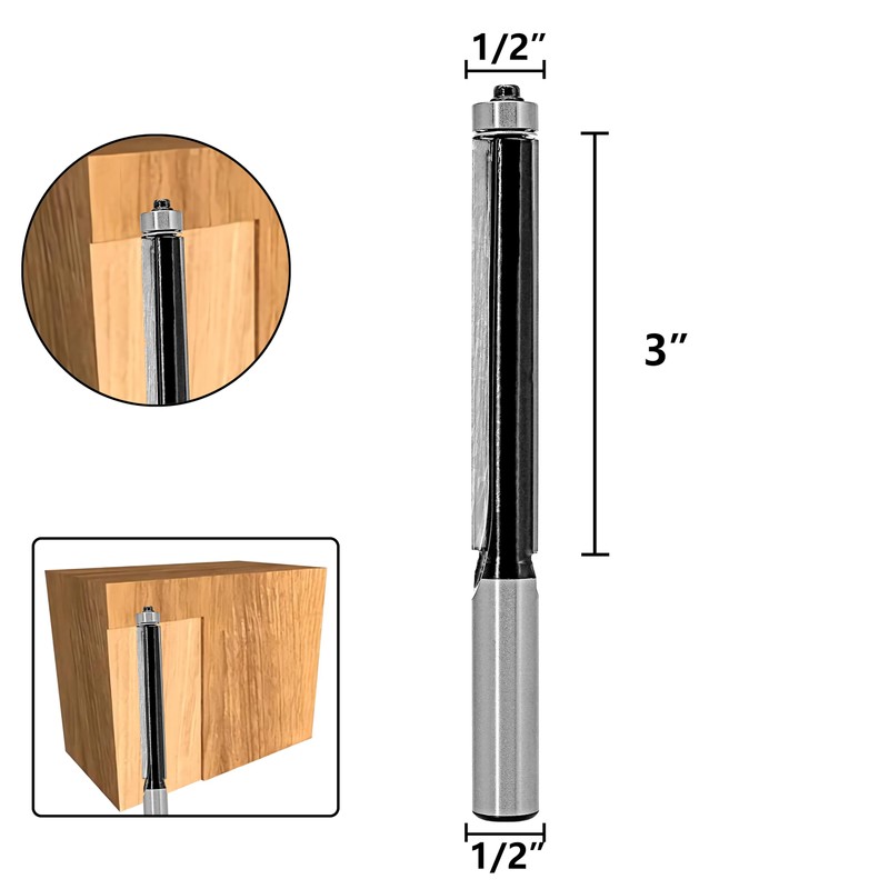 Akylin Extra Long Flush Trim Router Bits 1/2 Inch Shank,