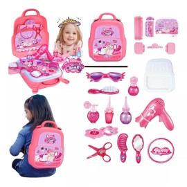 Ugaaiya Mochila Niña Maquillaje Juguete 21 Piezas Fingir Juguete