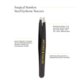 Arches & Halos Pinzas Quirúrgicas para Cejas de Acero Inoxidable - Asean, depilan y dan forma precisa a las cejas - Probadas por oftalmólogos y dermatólogos - 1 unidad