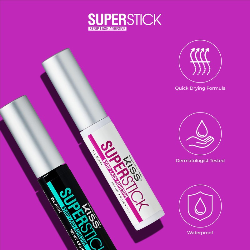 KISS Super Stick 5-Day Extended Wear Strip Lash Adhesive, Quick